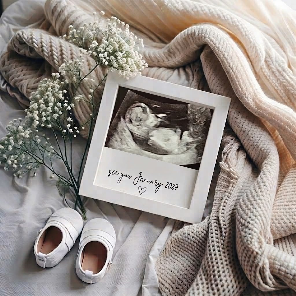 Baby ultrasound — see you January 2027
